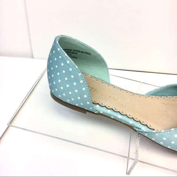 Mint Polka Dot D’Orsay Flats w Almond Point Toe - Picture 6 of 8